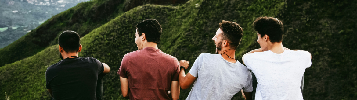 Men laughing together