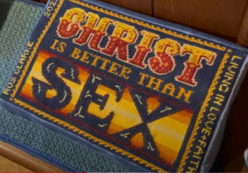 Christ is better than sex cushion