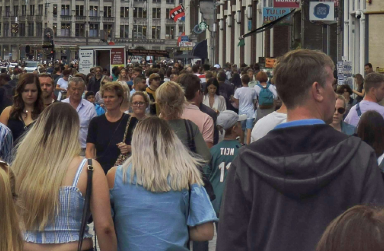 a crowd of people