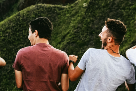 Men laughing together